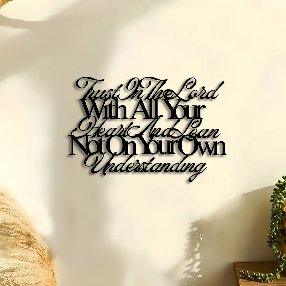 Metal Wall Art Decor, Full Commitment to Jesus Faith Sign, Home Decoration, Room Wall Hanging, Outdoor Decorative Durable Metal Plaque