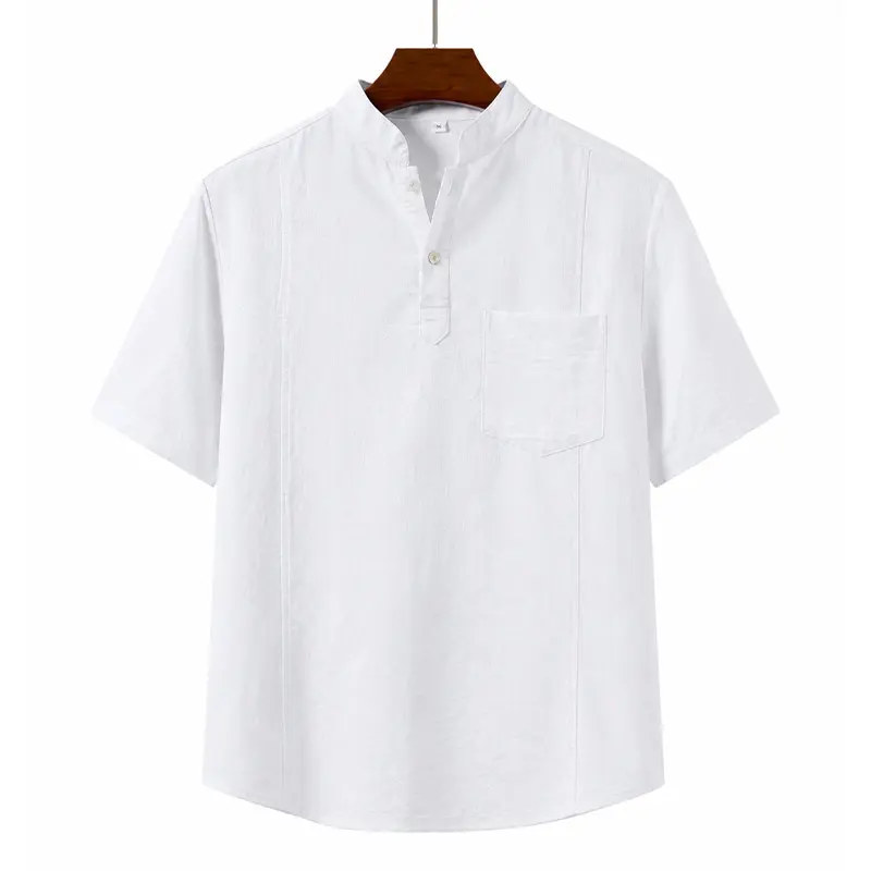 Grandclad Men's Chinese-Style Stand-Collar Polo Shirt Tang Suit Tai Chi Uniform Hanfu Kung Fu Attire