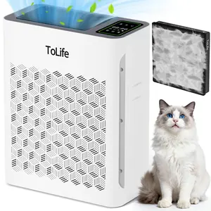 ToLife NEW TZ-K2 Air Purifier for Large Rooms (up to 1095 Ft²). PM 2.5 Display, Auto Mode, Timer, HEPA Filter—removes smoke, pollen, and pet dander!
