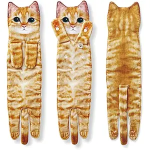 Funny Decorative Cat Hand Towels for Bathroom Kitchen - Super Absorbent Hanging Washcloths Face Towels - Cute Gifts for Women Cat Lovers Housewarming Birthday Christmas