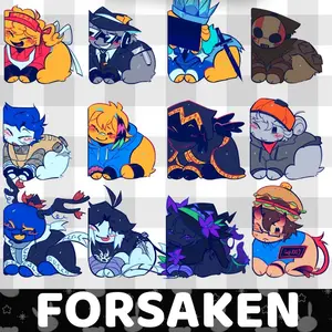 ROBLOX FORSAKEN Keychain Acrylic Charms, Forsaken Character - Two Time, Elliot, 1x1x1x1, C00lkidd, Azure... Unique Keychains for Personal Style, Cute Keychains for Bags and Keys, Durable, Lightweight and Perfect for Personal Style, Collecting and Gifting