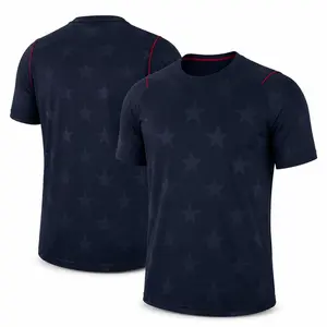 Custom Name Number USA Navy Star 3D Athletic Shirt, Personalized American Short Sleeve Sports Top, Unisex Patriotic Performance Jersey