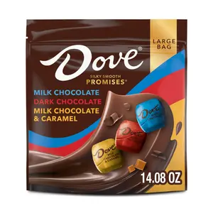 (A)DOVE PROMISES Assorted Valentine's Day Milk and Dark Chocolate Candy, 14.08 oz Bag