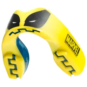 SafeJawz MARVEL Sports Mouthguard Dual Layer Premium Mouth Guard with Case for Basketball, Football, MMA, Hockey - Adult - WOLVERINE