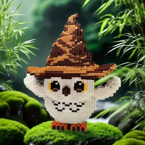 Magic Hat Owl 3D Puzzle Building Blocks Decoration, 2010 Pieces, Creative Desktop Toy and Room Ornament, Perfect Gift for Birthday/halloween