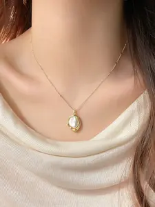 Elegant Baroque Pearl Necklace, Dangling Pearl Necklace, High-End Luxurious Accessory, Perfect for Daily Wear, Ideal Mother's Day Gift, All Seasons