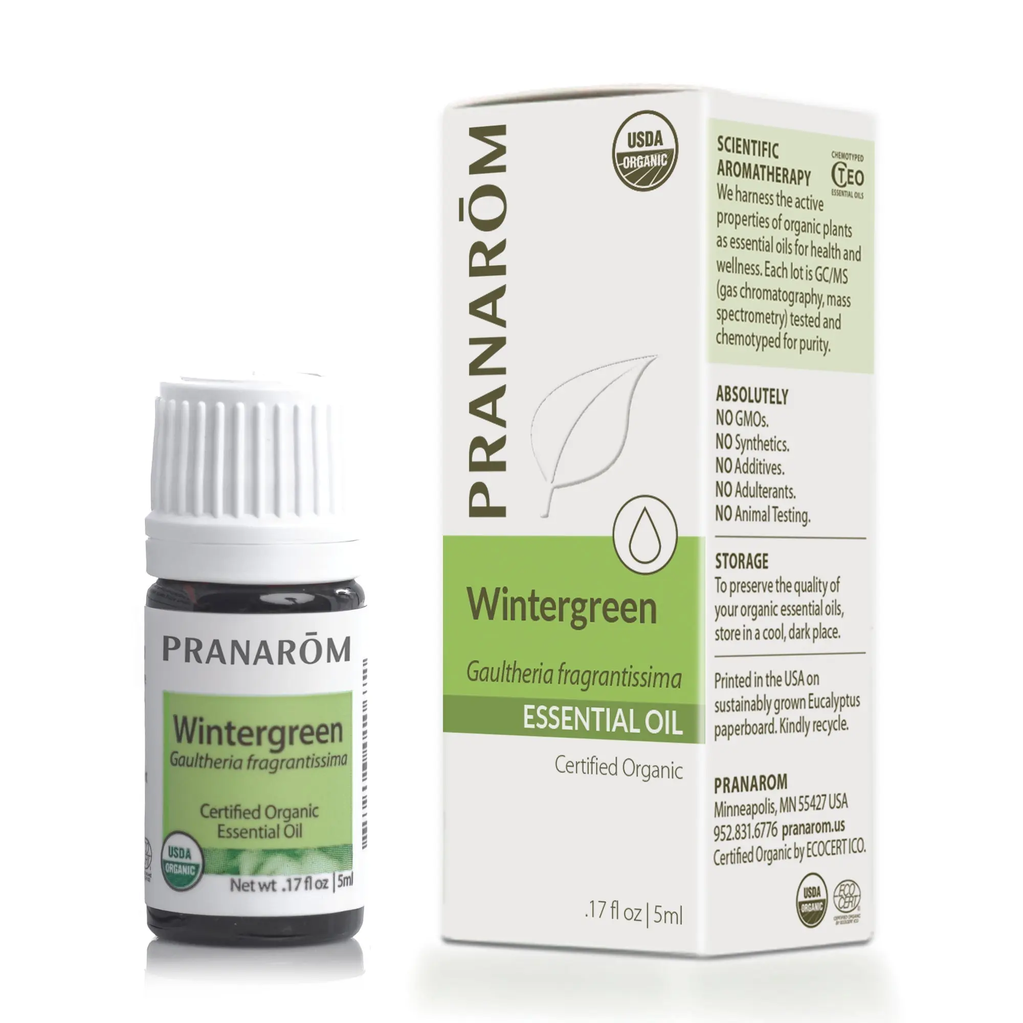 Pranarom Wintergreen Essential Oil – Bio | Certified Organic Cooling Muscle & Joint Oil