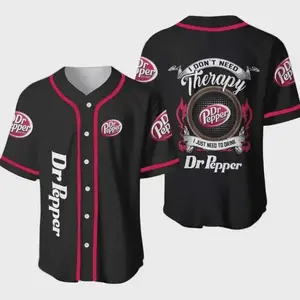 Dr Pep.per Baseball Jersey Black Shirt, Trending Jersey, Gift For Him, Jersey Baseball Casual Style