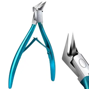 LMMAKE Professional Ingrown Toenail Clippers - 120° Angled Stainless Steel Nail Clippers For Thick/Hard Nails, Double Spring Design, Precise Groove Trimming Tool For Home Pedicure (Blue), Enabling Easy Ingrown Access And Smooth, Split-free Cuts.