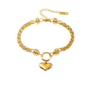 Matching Heart Charm Bracelets