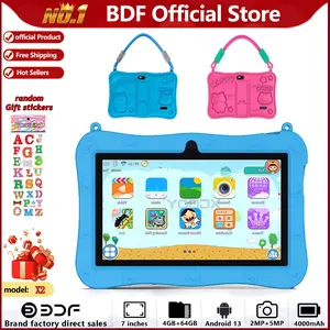 New Learning Tablet Surprise! 7-Inch Kids Tablet, Learning Entertainment Tablet, Android System, Dual Cameras, Quad-Core Processor, WiFi Bluetooth-compatible, Shockproof Case, Perfect Gift for Ages 3+