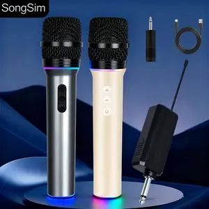SONGSIM Wireless Microphone One-To-Two Set, 3.5mm Adapter, Type-C Charging, Strong Anti-Interference, Live Streaming, Karaoke, Speech, Rechargeable Wireless Mic