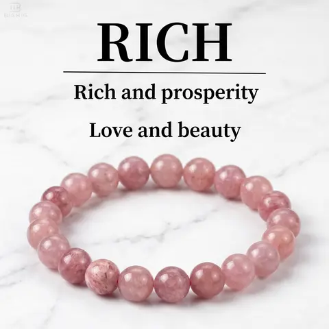 Crystal Money Attraction Bracelets for Women Wealth Attraction Good Luck Strawberry Quartz Stretch Bracelets Sister Christmas Birthday  Wedding Jewelry Gifts tiktokshopspringglowup