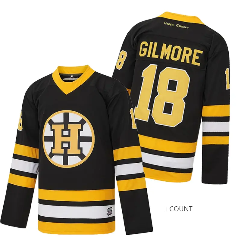Happy Gilmore 18 Stitched Ice Hockey Jersey, Men's 1996 Polyester Movie Costume, Halloween Gift, Halloween‑Ready