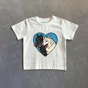 Vintage Wolf Graphic Baby Tee, Retro Animal Tshirt, 90s Style Baby Tee, Wolves Baby Tee