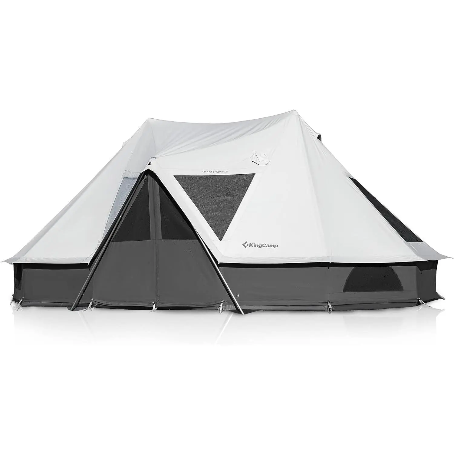 KingCamp Canvas Bell Yurt Tents, 15.1ft/21.98ft 4 Seasons Large Waterproof & Windproof Luxury Glamping Tent w/Stove Jack for Family Outdoor Camping, Hunting, Parties