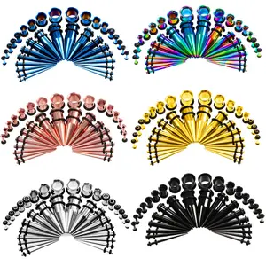 Popular Stainless Steel Pointed Cone Ear Expansion 36 Combination Set Puncture Jewelry