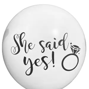 She Said Yes Custom Balloons - 12 Inch- (Set of 10)