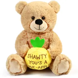 BenBen Teddy Bear for Girlfriend, Shawty U Fine, 12 inch Teddy Bear Stuffed Animal with Pineapple, Funny Plush Bear Toy Gift for Her, Women, Wife on Christmas Valentine's Day Anniversary teddy  bear  animals & nature  plush