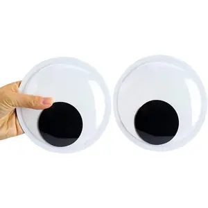5.9 Inches Giant Wiggle Eyes with Self Adhesive, Black White Googly Eyes for DIY Crafts Christmas Tree Decoration