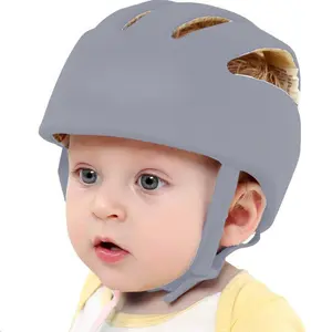 Adjustable Baby Head Protector, Baby Helmets for Crawling Walking Lightweight Safety Baby Helmet Jumping Running Breathable Hat Infant Essentials Toddler Helmets 6-24 Months (Gray)