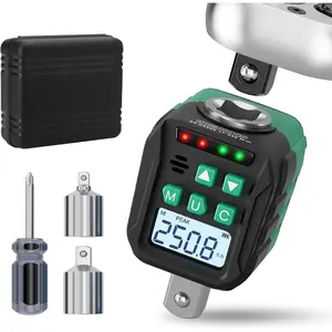 1/2-Inch Digital Torque Adapter, 12.54-250.8 Ft.lb/17-340 N.m,  Torque Wrench Converter with +-2% Accuracy, Preset Function, Data Storage, 3/8" & 1/4" Adapter for , ,