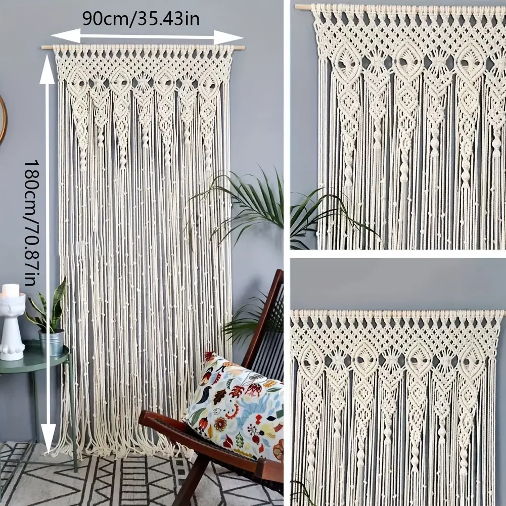 1pc Large Bohemian Tapestry Wall Hanging - Vertical Wall Decor Suitable for Weddings, Bedrooms, Living Room, Bohemian Patterns for Vertical Wall Decoration, Vertical Hanging for Narrow Spaces, Modern