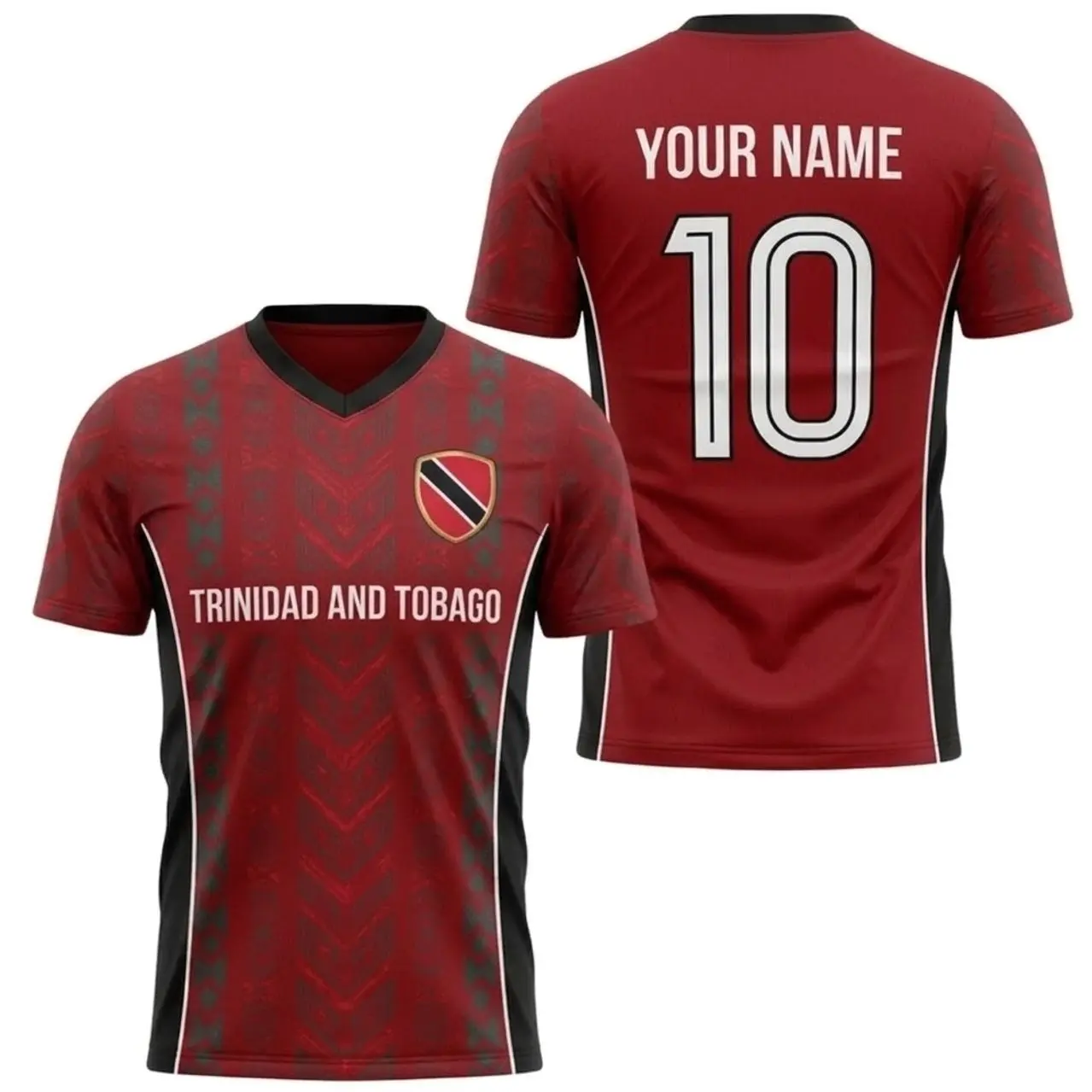 Custom Trinidad & Tobago Soccer Jersey  | Personalized Name & Number Football Shirt | Trendy Soca Warriors Caribbean Pride Aesthetic Streetwear Top, Gift For Him, Gift For Her.