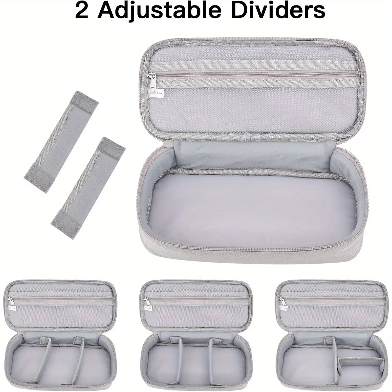 Electronic travel storage bag, portable cable charger storage box, Travel Organizer, suitable for external power supply and mobile hard disk (light gray), Travel Essentials Organization
