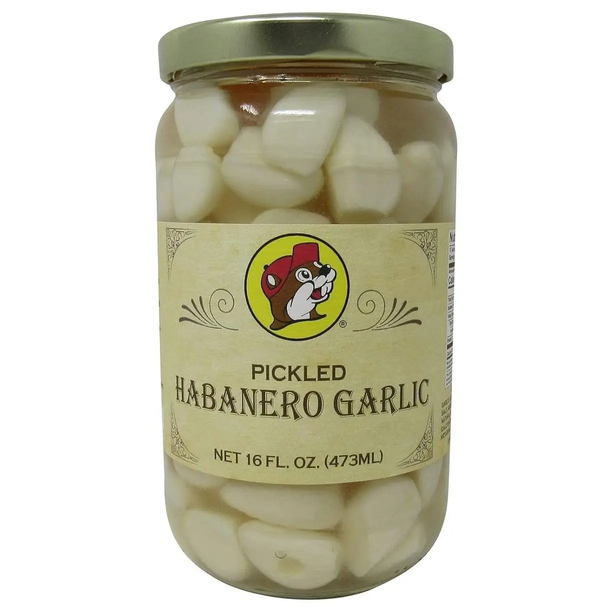 Buc-ee's Pickled Habanero Garlic in a Resealable Jar, Gluten Free, No High Fructose Corn Syrup, 16 Fl Ounces