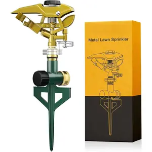Heavy Duty Pulsating  Sprinkler  Spike Base,  Metal  Sprinkler with 360? Adjustable   for Large Area Lawn & Yard Irrigation, Covers Up to 5800 sq. Ft