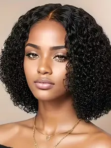 Human Hair 4x4 Lace Wig 150% Density High Density Jerry Curly Wigs Human Hair Pre Plucked Short Bob Wigs for Women Human Hair Lace Front