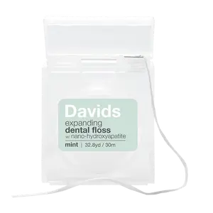 Davids Hydroxi™ Expanding Dental Floss – Refillable Dispenser Mint (30m) | Daily Oral Care with Nano Hydroxyapatite
