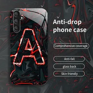 Suitable for [Galaxy A16 5g] New high-end smudged letter glass mobile phone case New business simple metal paint electroplated gold glass mobile phone case Affordable price Anti-drop and anti-fingerprint 995
