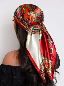 Colorful Printed Square Scarf for Women, Stylish Multifunctional Accessory for Fashion and Outdoor Activities, Lightweight and Comfortable for All Seasons