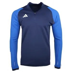 adidas Mens Tiro23 Long Sleeve Quarter Zip Soccer Cleats  Moisture Wicking - Blue