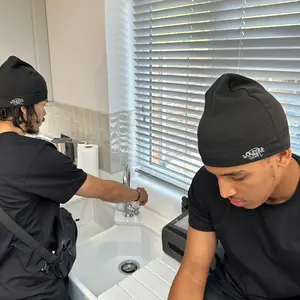 [SYNA WORLD Beanie] SYNA WORLD Stretchy, Lightweight Embroidered Beanie |   Black, Adjustable Closure, Streetwear, Outdoor Activities, and Sports