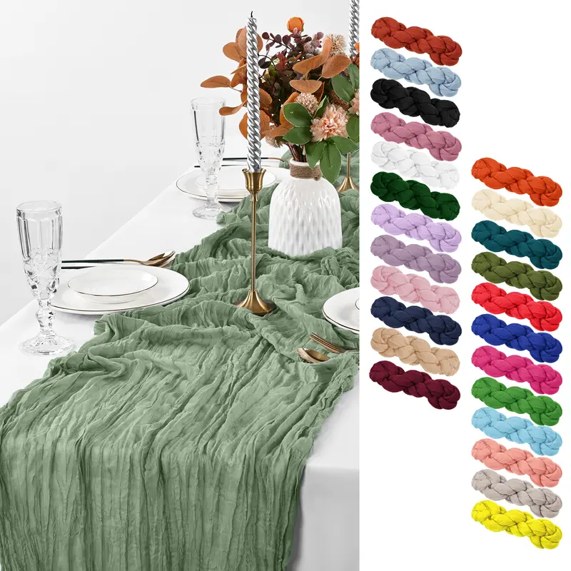 21.5×120inch Cheesecloth Table Runner(8/16/24Pc),For Wedding,Bridal Shower,Party,Baby Shower, Halloween Decor Anniversary Party, Banquet Decoration,#Back-to-school #Halloween