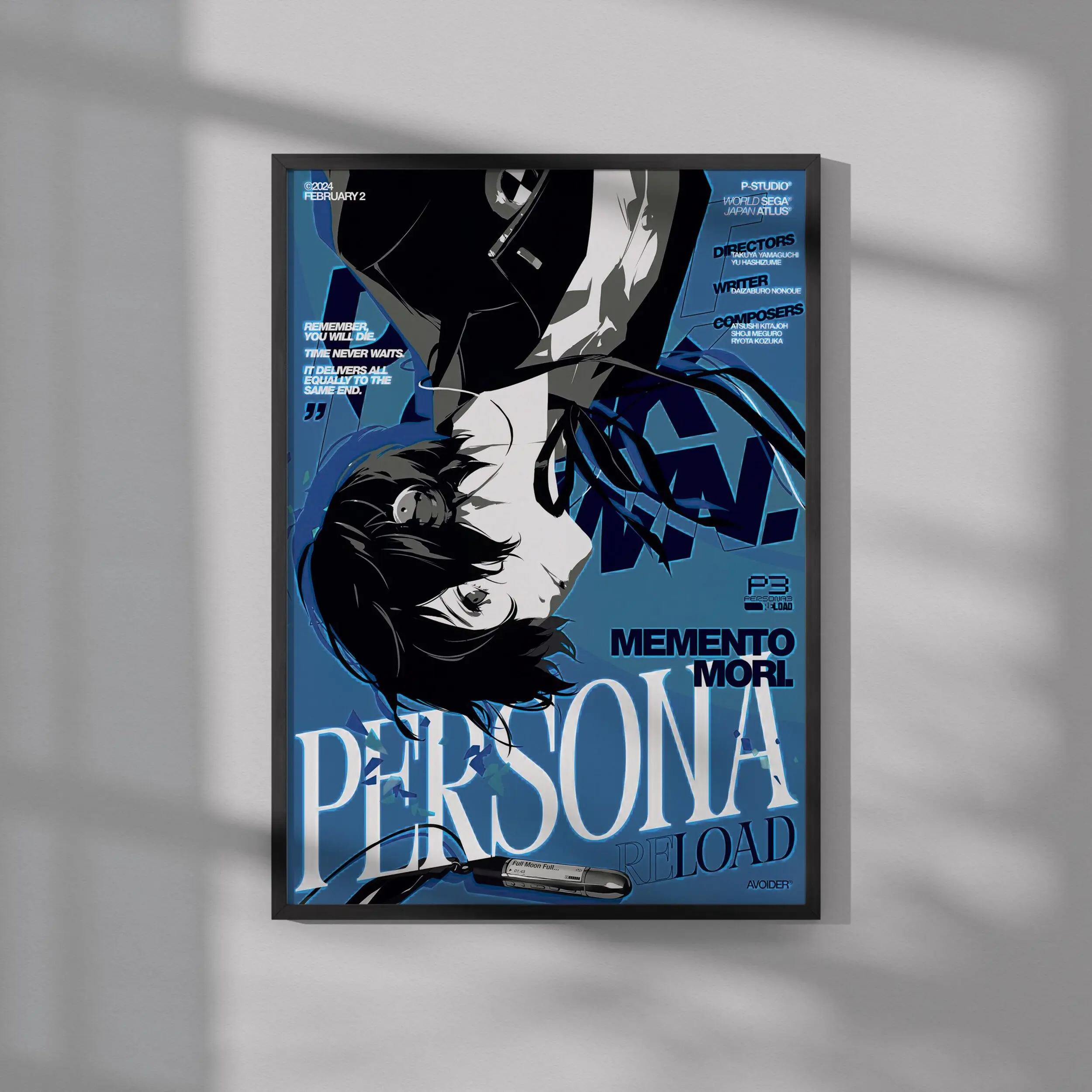 Persona 3 Reload Print Video Game Poster, Persona 3 Game Anime Posters - NO FRAME