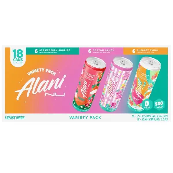 Alani Nu Sports & Energy Drink Variety Pack (18-Pack) | No-Sugar Quick Pick-Me-Up Beverage