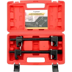 Strut Spring Compressor Tool Kit Universal Coil Spring Compressor Tool 1/2" Square Drive Heavy Duty Strut Compressor for Car Truck Motorcycle with Detent Pins Set of 2 300mm