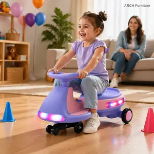 ARCH 12V Rechargeable Battery Kids Electric Wiggle Car - High Speed, Bluetooth, Music Feature, LED Lights, PU Wheels, Anti-Rollover Design, Indoor/Outdoor Ride-On Toy for Boys & Girls Ages 3+