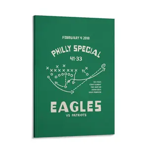 Playoff Souvenir Poster FRAMED Philadelphia Philly Special Poster, Eagles Football Illustration, Sports Decor