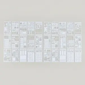 Reusable Plastic Templates Bundle, White 30pcs Total for Journals, Planners, Scrapbooks with Lists, Flowcharts, Creative Designs for DIY Projects