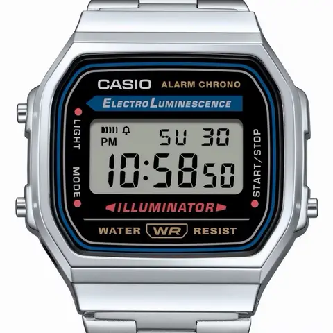 Casio Vintage A168W Stainless Steel Men's Classic Digital Watch with Electro Luminescence & Water Resist Features