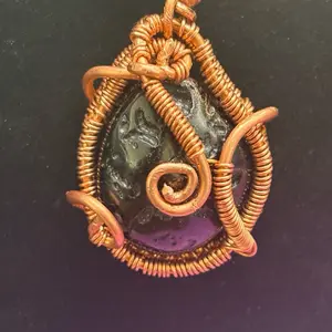 Tektite tumbled Worry-stone pendant