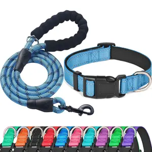 Reflective Dog Collar Padded with Soft Neoprene Breathable Adjustable Nylon Dog Collars for Small Medium Large Dogs