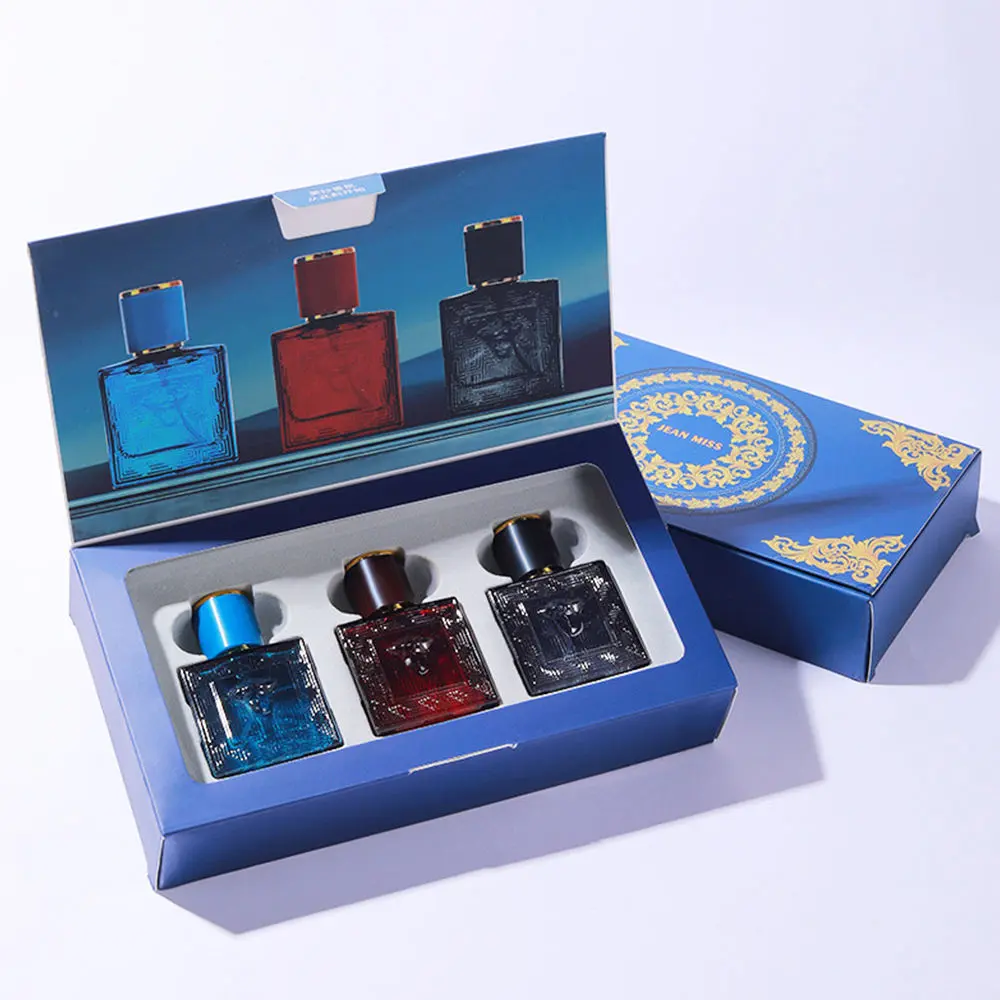 JEAN MISS Men's 3-piece perfume set - 30ml*3 - Woody notes with vanilla citrus, cedar, and lavender - Perfume Para Hombres long lasting -vanilla perfume-romantic male intimate gifts-great holiday gift-perfume gift box set- perfume gift bundle scent