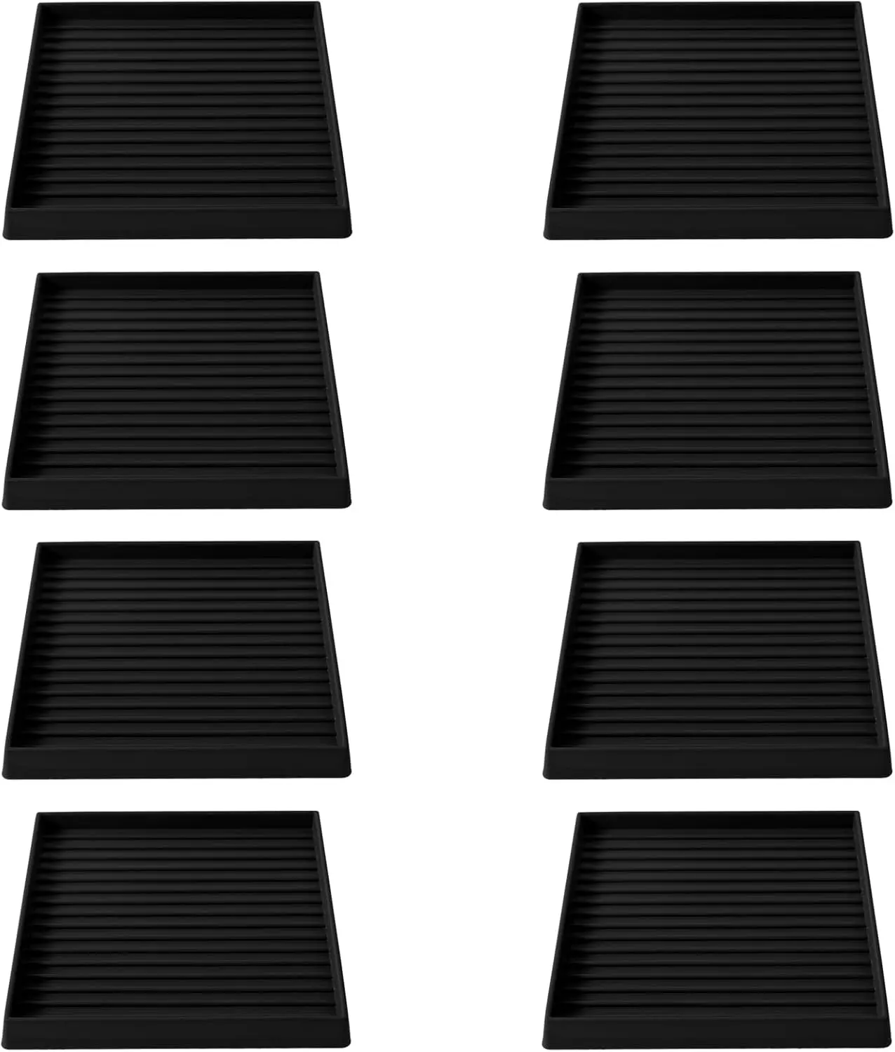 5x5 Square Rubber Furniture Caster Cups, Anti-Sliding Furniture Pads Bed Stopper Floor Protectors with Grip - Protect Any Flooring