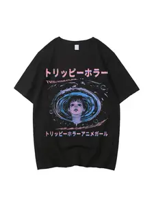 Junji Ito T Shirt Men Punk Hip Hop Tees High Quality Casual T-shirt Anime Graphic Tees Unisex Streetwear Male